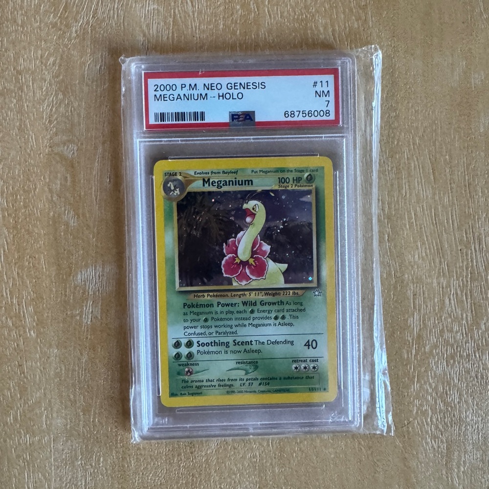 2000 Neo Genesis Meganium Holo Pokemon Card PSA 7